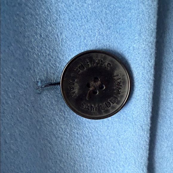 Sam Edelman Sky Blue Womens 10 Wool Blend Pea Coat Winter - Picture 6 of 10